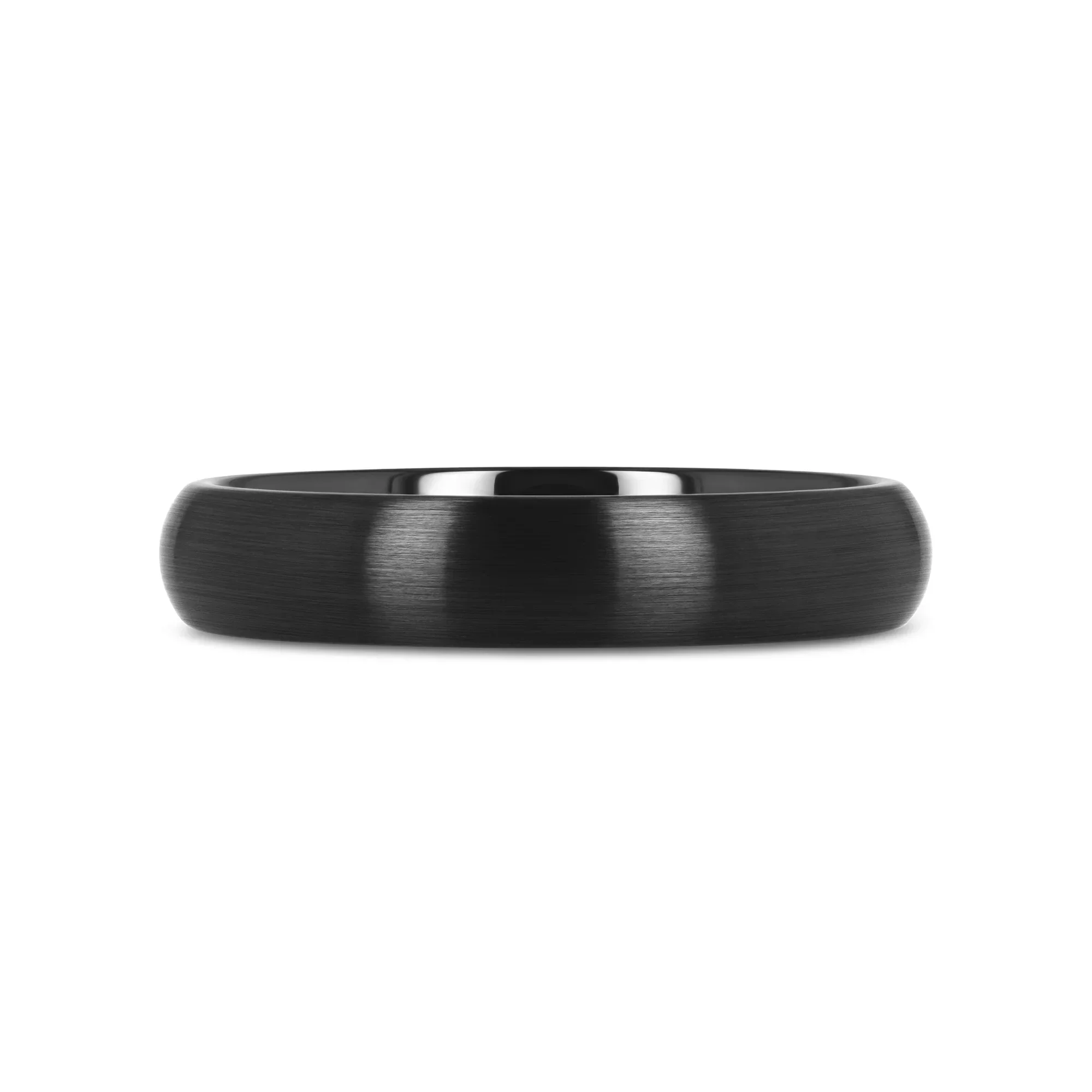 ATTOR Domed Brush Finished Black Ceramic Wedding Band - 2mm - Image 3