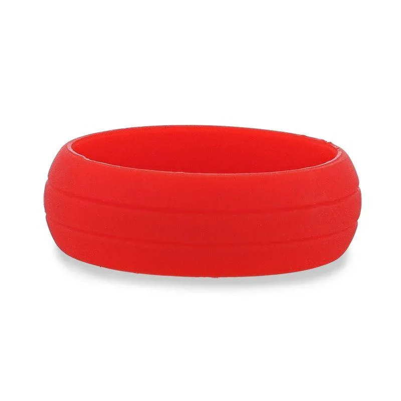 CHERRY Dual Groove Silicone Ring for Men and Women Red Comfort Fit Hypoallergenic Thorsten - 8mm - Image 3