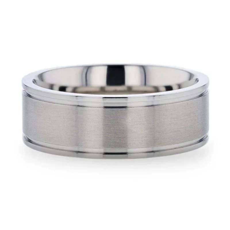 FAIRFIELD Flat Satin Finish Titanium Ring - 8mm - Image 3