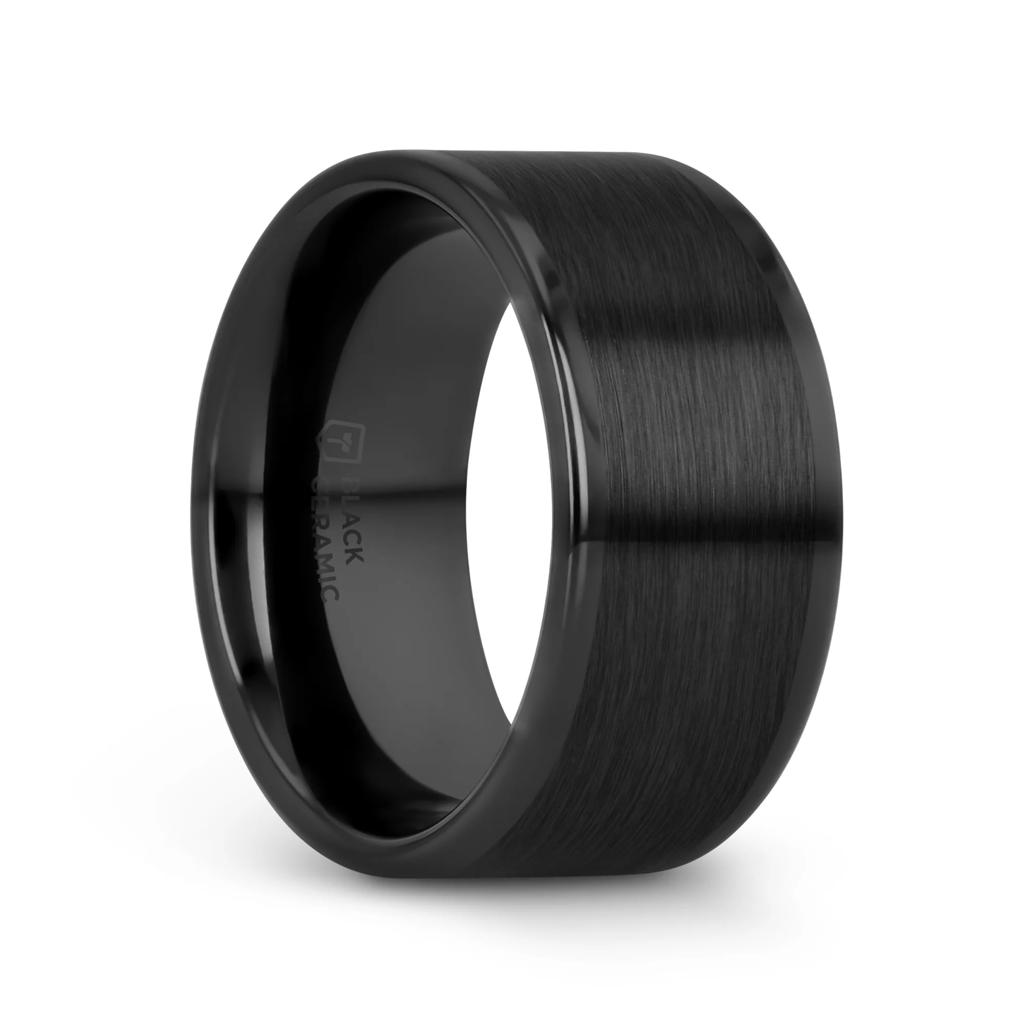 OCTAVIUS Flat Black Ceramic Ring with Brushed Center and Polished Edges — 4mm to 12mm - Image 10