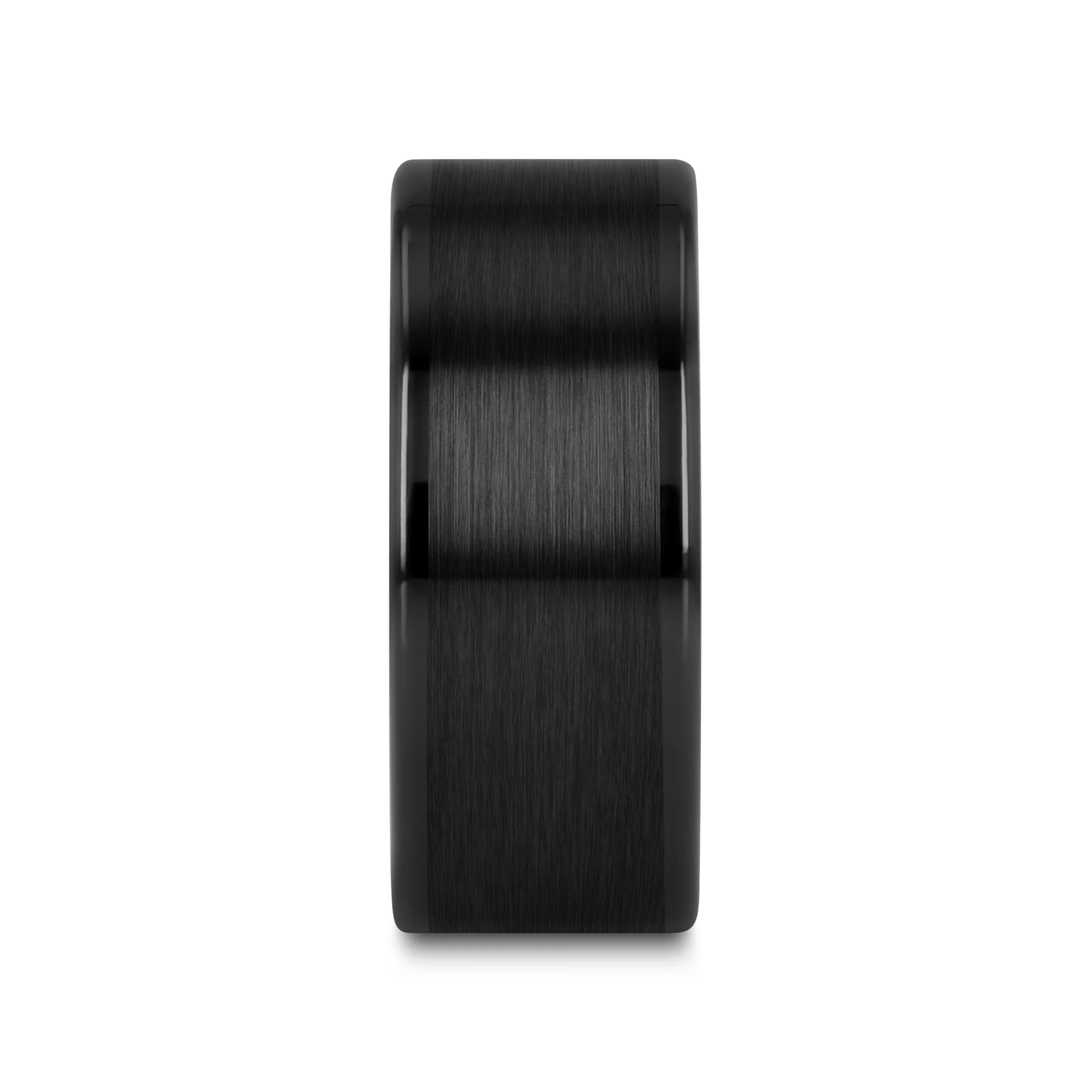 OCTAVIUS Flat Black Ceramic Ring with Brushed Center and Polished Edges — 4mm to 12mm - Image 11