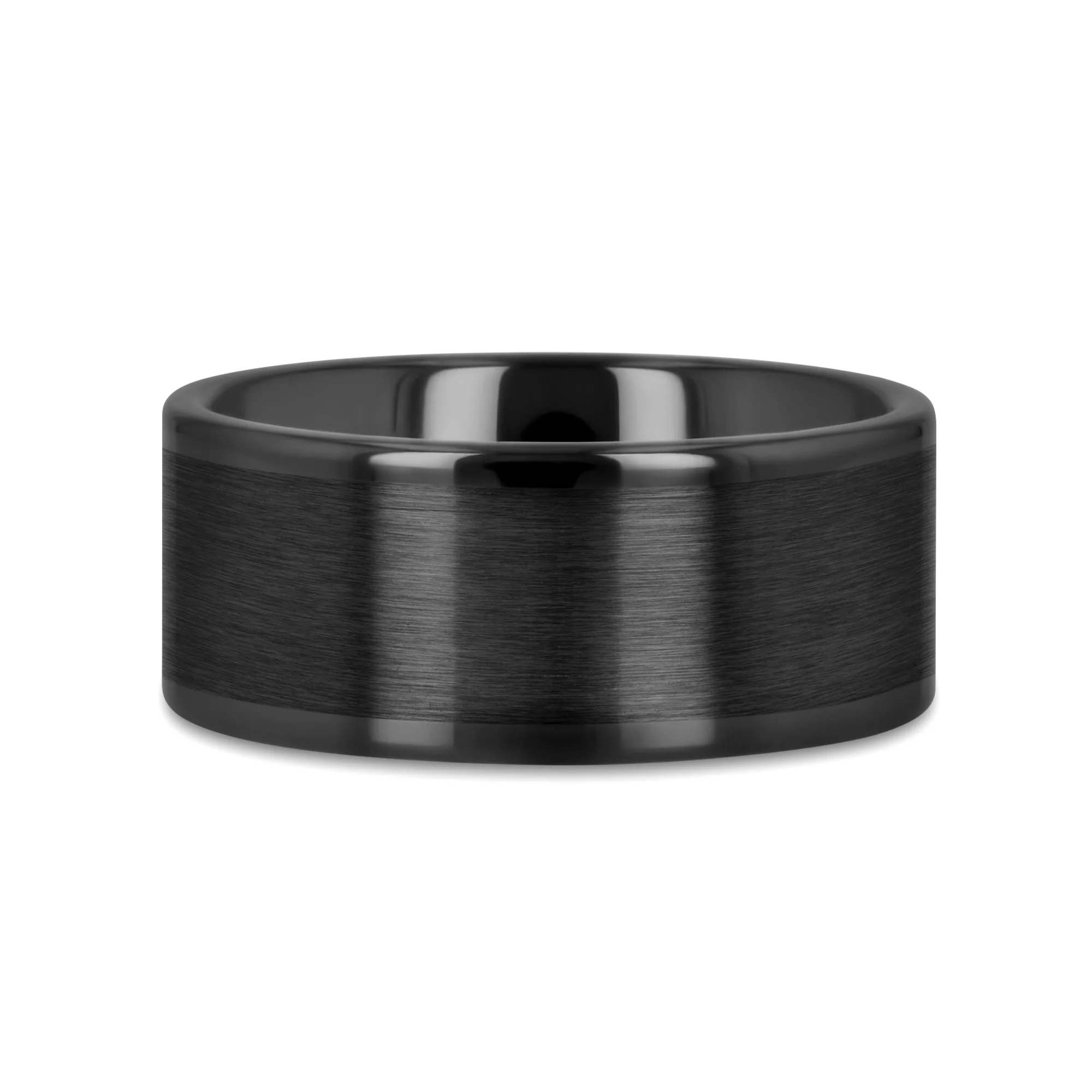 OCTAVIUS Flat Black Ceramic Ring with Brushed Center and Polished Edges — 4mm to 12mm - Image 12