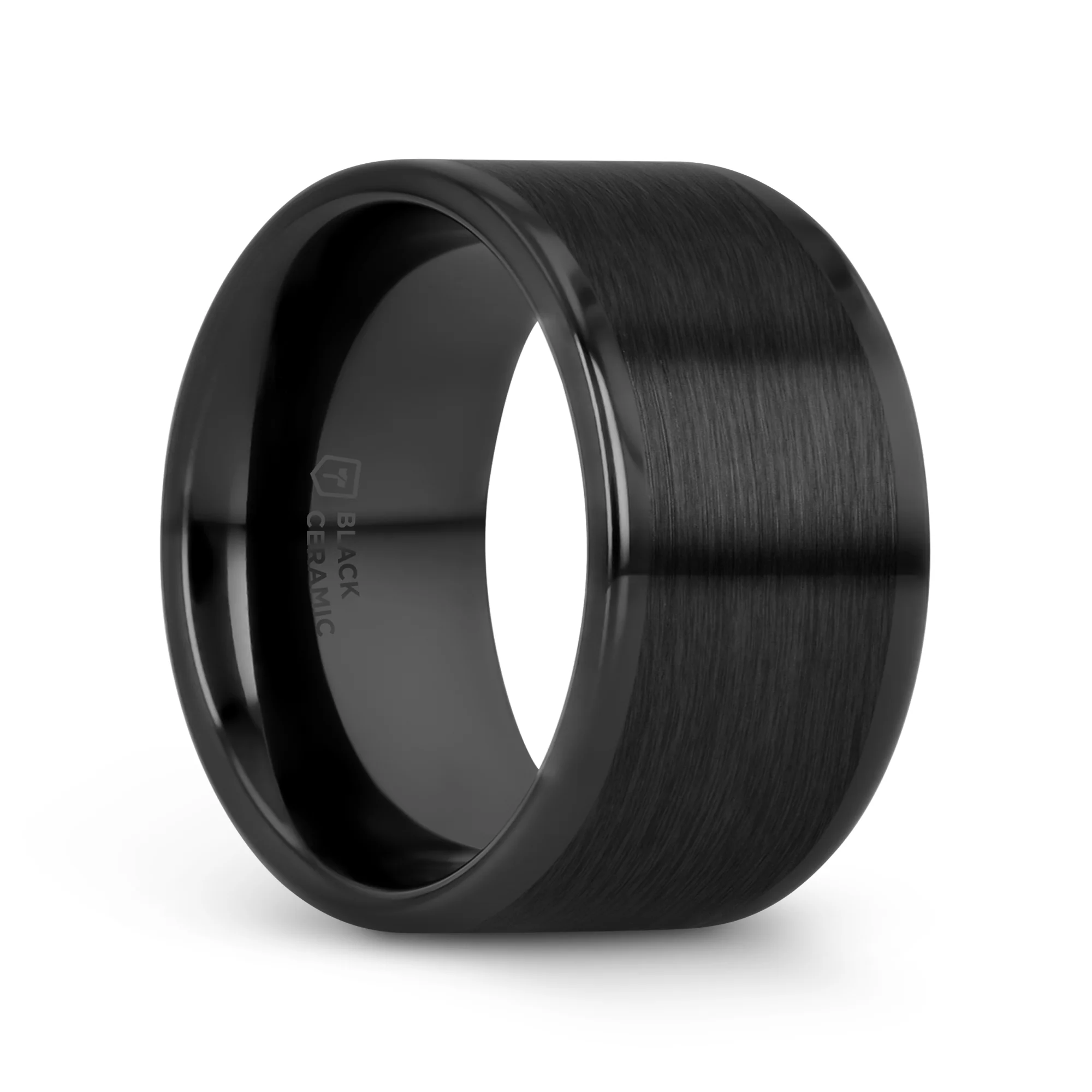 OCTAVIUS Flat Black Ceramic Ring with Brushed Center and Polished Edges — 4mm to 12mm - Image 13