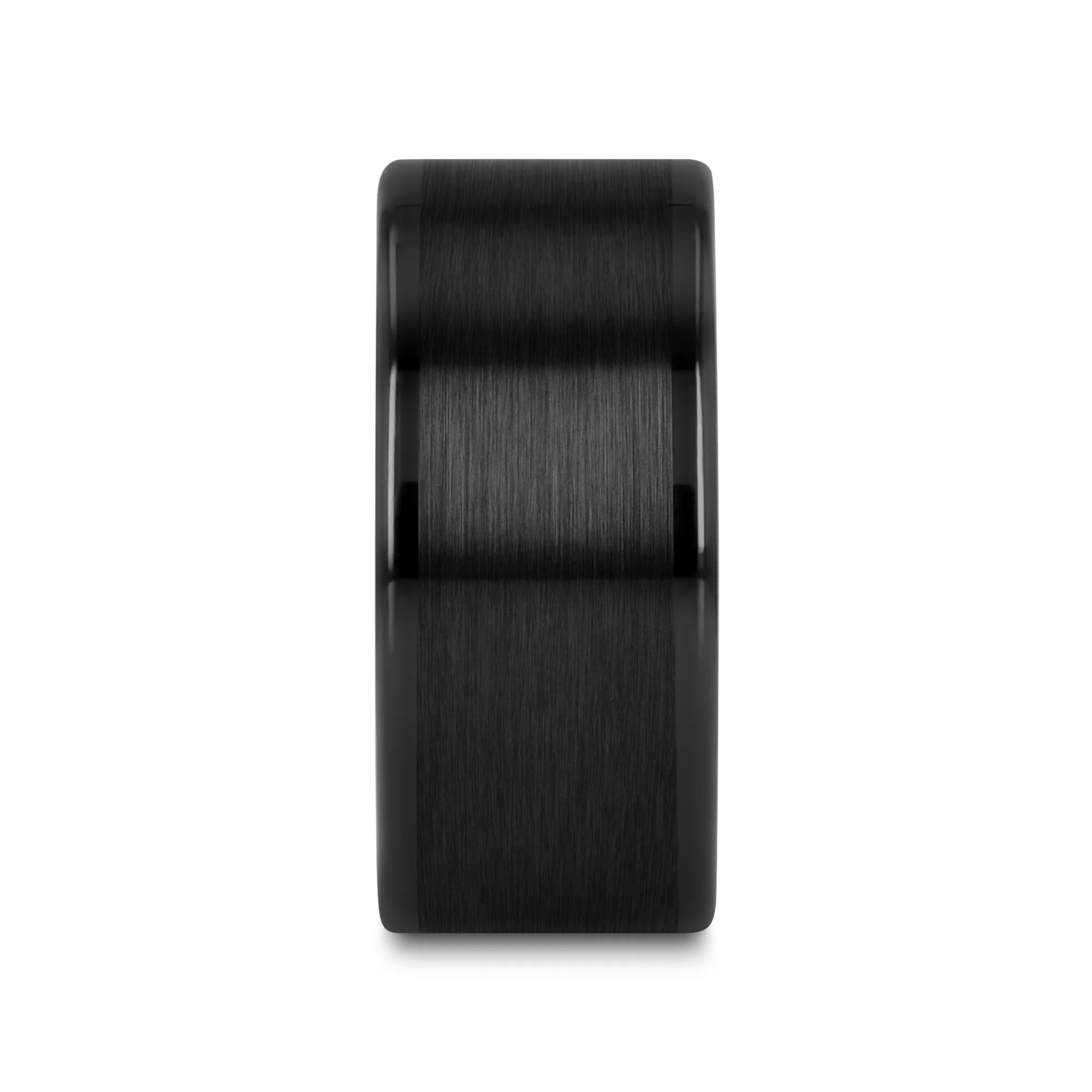 OCTAVIUS Flat Black Ceramic Ring with Brushed Center and Polished Edges — 4mm to 12mm - Image 14