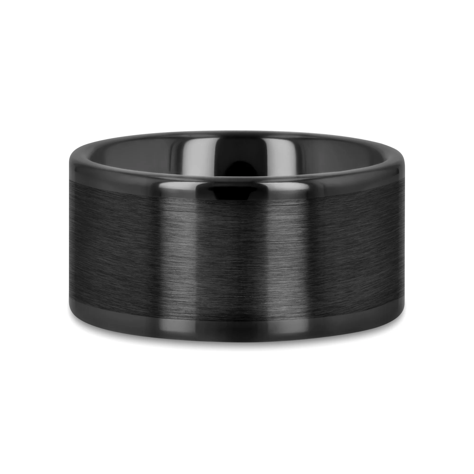 OCTAVIUS Flat Black Ceramic Ring with Brushed Center and Polished Edges — 4mm to 12mm - Image 15