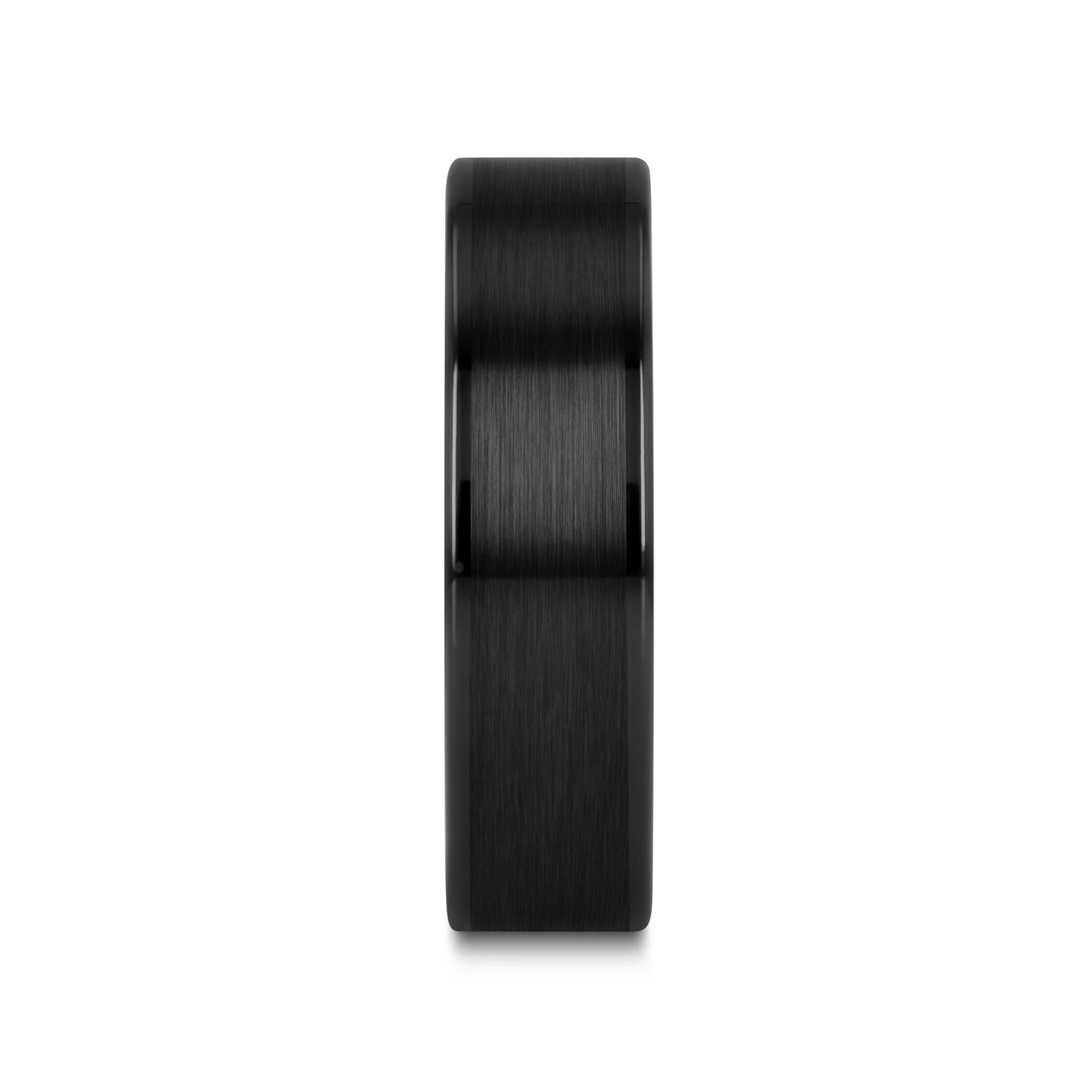 OCTAVIUS Flat Black Ceramic Ring with Brushed Center and Polished Edges — 4mm to 12mm - Image 5