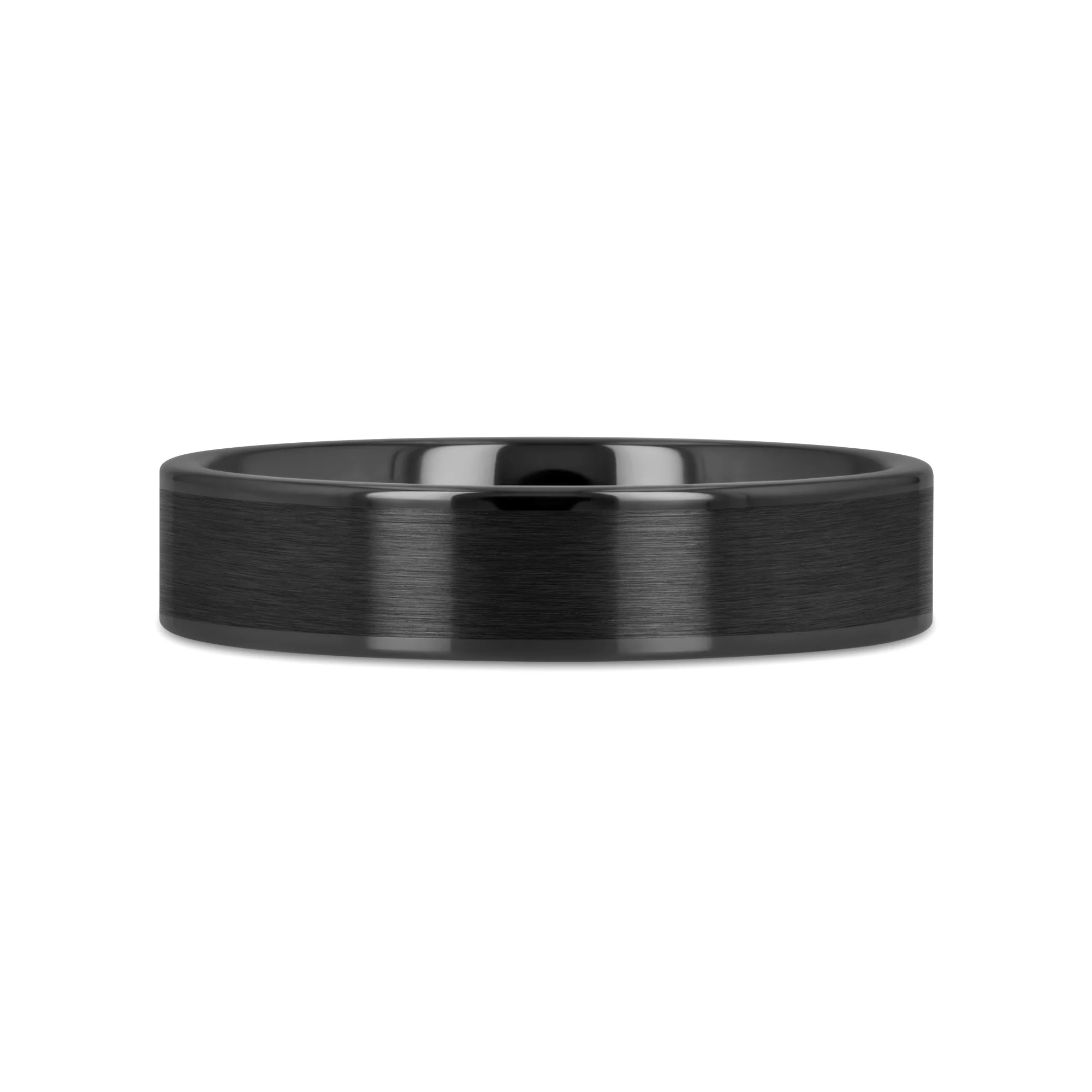 OCTAVIUS Flat Black Ceramic Ring with Brushed Center and Polished Edges — 4mm to 12mm - Image 9
